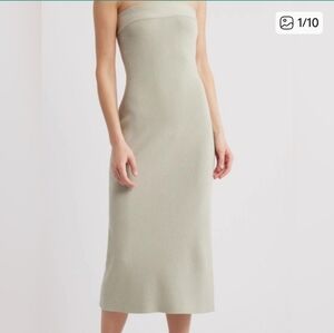 11. Free People Beach NWT Ravena Strapless Maxi Sweater Dress in Lima Bean